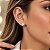 Brinco Banhado a Ouro Fixo Em Forma De Coração Com Pedra Embutida Bijou Art - Imagem 4