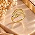 Anel Banhado a Ouro Com Detalhes de Fios Lisos Bijou Art - Imagem 1