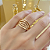 Anel Banhado a Ouro Com Detalhes de Fios Lisos Bijou Art - Imagem 2