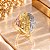 Anel Banhado a Ouro De 3 Cores Com Chapa Diamantada Bijou Art - Imagem 1