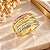 Anel Banhado a Ouro De Aro Largo de 3 Cores Bijou Art - Imagem 1