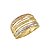 Anel Banhado a Ouro De Aro Largo de 3 Cores Bijou Art - Imagem 4