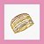 Anel Banhado a Ouro De Aro Largo de 3 Cores Bijou Art - Imagem 3