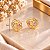 Brinco Banhado a Ouro De 3 Cores De Flor Com Zircônia Bijou Art - Imagem 3