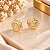 Brinco Banhado a Ouro De 3 Cores De Flor Com Zircônia Bijou Art - Imagem 1