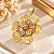Pingente Banhado a Ouro De Flor Vazada Com 3 Cores Bijou Art - Imagem 1