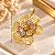 Pingente Banhado a Ouro De Flor Vazada Com 3 Cores Bijou Art - Imagem 3