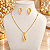 Conjunto Banhado a Ouro De Gota Lisa Bijou Art - Imagem 1