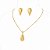 Conjunto Banhado a Ouro De Gota Lisa Bijou Art - Imagem 3