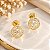 Brinco Banhado a Ouro Redondo Com Mini Zircônias Bijou Art - Imagem 3
