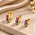 Argola Banhada a Ouro Com Mini Zircônias Coloridas Bijou Art - Imagem 1