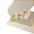 Brinco De Argola Banhado a Ouro Liso Com Fileira de Pedras Bijou Art - Imagem 6