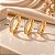 Brinco De Argola Banhado a Ouro Liso Com Fileira de Pedras Bijou Art - Imagem 3