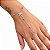 Pulseira Banhada a Prata Hand Chain Com Pingente De Flor Bijou Art - Imagem 4