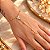 Pulseira Banhada a Ouro Hand Chain Com Pingente De Flor Bijou Art - Imagem 1