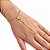 Pulseira Banhada a Ouro Hand Chain Com Pingente De Flor Bijou Art - Imagem 4