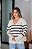 Blusa Aurora Polo Listrada De Modal - Imagem 3
