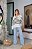 Blusa Aurora Polo Listrada De Modal - Imagem 1
