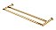 Toalheiro de Banho Banheiro Duplo 60cm em Aço Inox Dourado Linha Tessália  Stainless - Imagem 3