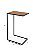 Mesa de Apoio/Lateral com Tampo de Madeira de 40cm x 30cm (66cm) de altura em Aço Carbono Pintado de Preto Stainless - Imagem 2