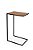 Mesa de Apoio/Lateral com Tampo de Madeira de 40cm x 30cm (66cm) de altura em Aço Carbono Pintado de Preto Stainless - Imagem 1
