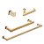 Kit Acessórios Para Banheiro com 4 Peças em Aço Inox Dourado Linha Larissa Stainless - Imagem 1