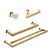 Kit Acessórios Para Banheiro com 4 Peças em Aço Inox Dourado Linha Larissa com toalheiro duplo Stainless - Imagem 1