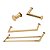 Kit Acessórios Para Banheiro com 4 Peças em Aço Inox Dourado Linha Tessália com toalheiro duplo Stainless - Imagem 1