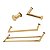 Kit de Acessórios Para Banheiro com 4 Peças em Aço Inox Dourado Linha Tessália com toalheiro duplo  Stainless - Imagem 1