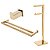 Kit Acessórios Para Banheiro com 3 Peças em Aço Inox Dourado Linha Larissa com toalheiro Duplo Stainless - Imagem 1