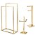 Kit Acessorios para Banheiro com 3 Peças em Aço Inox Dourado Brilhante Linha Larissa com Toalheiro de Piso Stainless - Imagem 1