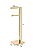 Kit Acessorios para Banheiro com 3 Peças em Aço Inox Dourado Brilhante Linha Larissa com Toalheiro de Piso Triplo Stainless - Imagem 3
