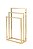 Kit Acessorios para Banheiro com 3 Peças em Aço Inox Dourado Brilhante Linha Larissa com Toalheiro de Piso Triplo Stainless - Imagem 5