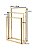 Kit Acessorios para Banheiro com 3 Peças em Aço Inox Dourado Brilhante Linha Larissa com Toalheiro de Piso Triplo Stainless - Imagem 4