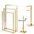 Kit de Acessorios para Banheiro com 3 Peças em Aço Inox Dourado Brilhante Linha Larissa com Toalheiro de Piso Triplo - Imagem 1