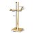 Kit de Acessorios para Banheiro com 3 Peças em Aço Inox Dourado Brilhante Linha Larissa com Toalheiro de Piso Triplo - Imagem 2