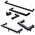 Kit Acessórios Para Banheiro com 6 Peças em Aço Inox Black Matte Preto Fosco Linha Larissa Stainless - Imagem 1