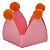 Rosa e Laranja - Forminha de doce Pompom (20und) - Imagem 1