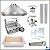 Kit Churrasqueira Gourmet Completa Mod. Três Águas Inox 304 com Suporte L + Elétrico - Imagem 1