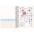 Agenda Permanente Planner Soho M7 Tilibra 304549  O produto, com visão anual, mensal e semanal, folhas para anotações, capa dura metalizado, acabamento em espiral colorido, miolo com 80 folhas em gramatura 90 g/m²,adesivos e bolsa de papel. - Imagem 5