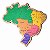 mapa do brasil educativo pedagogico em madeira encaixe regiões e estados - Imagem 1