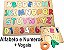 Brinquedo Madeira Letras e Números + Vogais Alfabeto MDF Grande - Mega Impress - Imagem 1