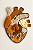 Painel de Parede Decorativo Golden Heart | Fiber Art 30cm x 40cm - Imagem 3