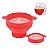 Pipoqueira Para Microondas Com Tampa  14x26x14cm  em Silicone Vermelho UNYHOME. - Imagem 1