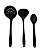 Conjunto 3 Peças -   Utensílios para Cozinha em Silicone - Preto Inteiriço Livre de BPA - Imagem 1