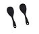 Kit 2 Colheres  De Silicone Utensilio Cozinha Multiuso Preto Livre de Bpa 22,5cm UnyHome. - Imagem 1