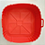Kit 3 Peças Forro para Air Fryer Quadrada 21cm ,Pinça de 25cm e Colher de 27cm em Silicone Vermelho - UnyHome - Imagem 4