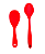 Conjunto de 3 Peças - Colher de Arroz 22,5 cm e 27 cm e Pinça Pegador 25 cm em Silicone Vermelho - UNYHOME - Imagem 3