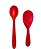 Jogo de 4 Peças - Colher de Arroz 22,5cm e 27cm, Espátula 27cm e Pinçel 21cm em Silicone Vermelho - UNYHOME - Imagem 2