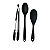 Jogo de 3 Peças - Colher de Arroz 22,5 cm e 27 cm e Pinça Pegador Multiuso 29 cm em Silicone Preto - UNYHOME - Imagem 1